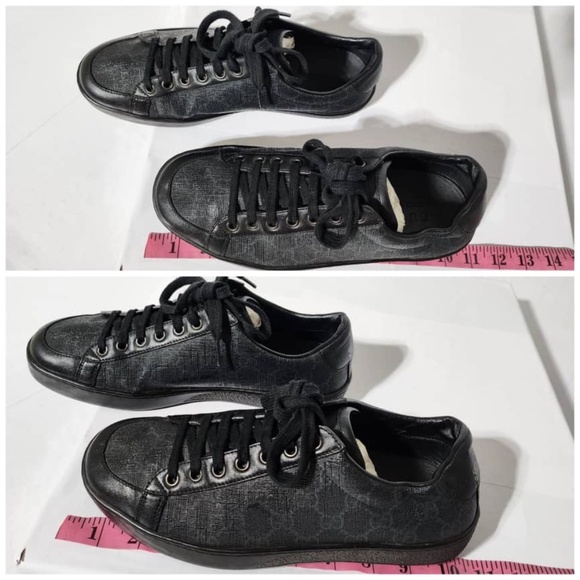 Authentic Gucci Ace Brooklyn Graphite GG Supreme Low Top Sneakers Black/Grey - Picture 10 of 12